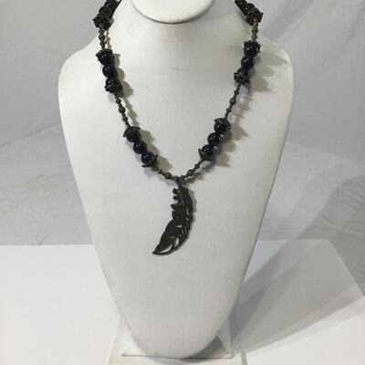 Heavy glass beaded necklace