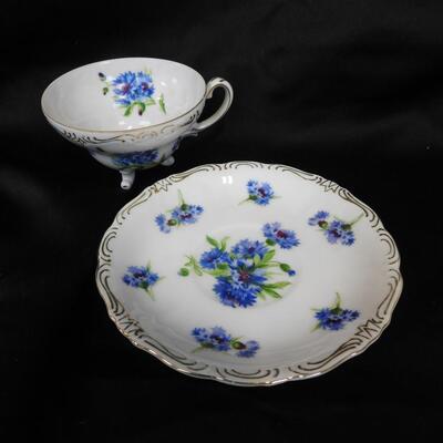 3 Plates and Small Teacups - Made in Japan, Matching Sets of Floral Designs