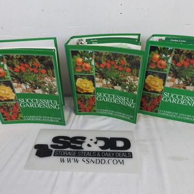 3 Volume Complete Successful Gardening Handbook Binders, Good Condition