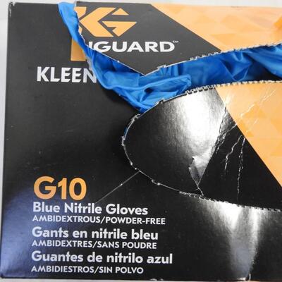 Kleen Guard G10 Blue Nitrile Gloves, Large, Powder Free, 6 Mil, Open Box but New