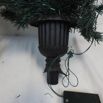 3 Small Christmas Trees, Black Bases, 1 Tree Broken Base, Prelit
