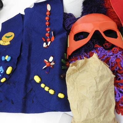 Costume Lot: Marvel Hulk Mask, The Flash, Tangled Dress Size 6, White Hat etc.