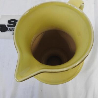 Yellow Vase Ceramic Pitcher, and Green Edible Arrangements Flower Pot