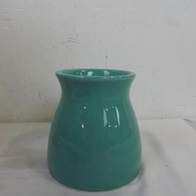 Yellow Vase Ceramic Pitcher, and Green Edible Arrangements Flower Pot