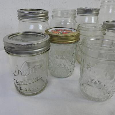 13 pc Canning Jars, Kerr, Jelly Jars