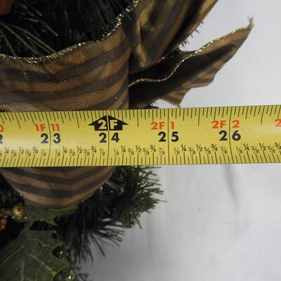 Christmas Wreath, 25" Wreath, Gold and Red
