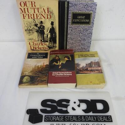 5 Books, All By Charles Dickens, Vintage
