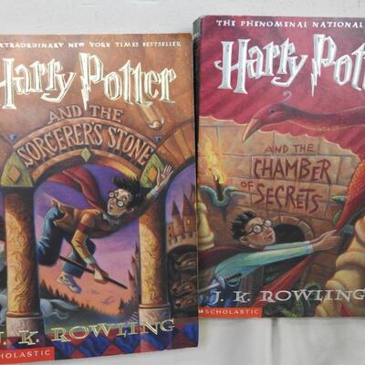 5 Books: Harry Potter Books 1-4 and 7, Paper Back