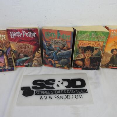 5 Books: Harry Potter Books 1-4 and 7, Paper Back