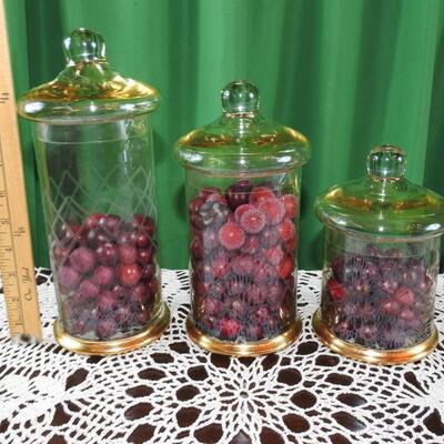Set of 3 Glass Canisters
