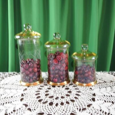 Set of 3 Glass Canisters