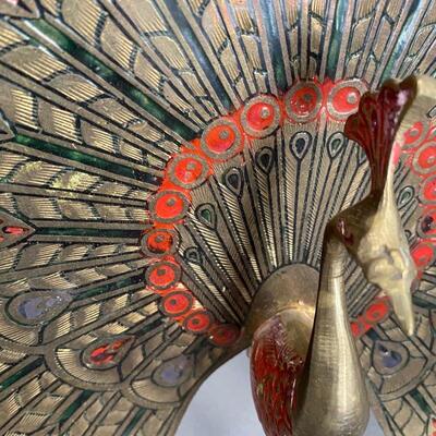 Vintage Brass Peacock