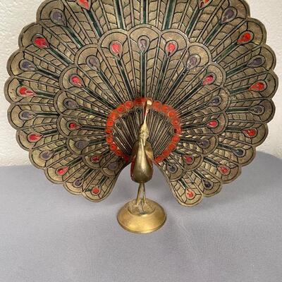 Vintage Brass Peacock