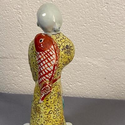 Chinese Man with Fish Statue