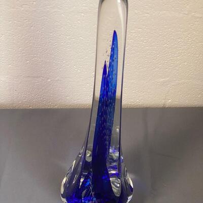 Signed Murano Art Glass Blue Statue