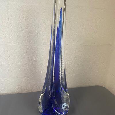 Signed Murano Art Glass Blue Statue