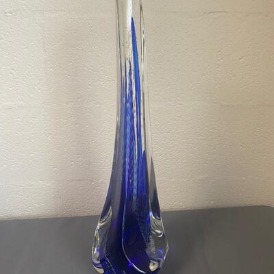Signed Murano Art Glass Blue Statue