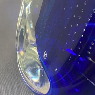 Signed Murano Art Glass Blue Statue