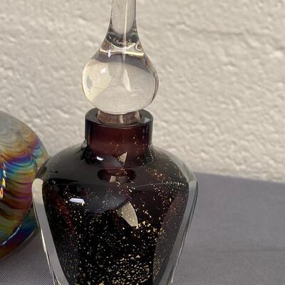 Set of 3 Art Glass Perfume Bottles