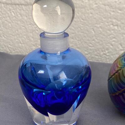 Set of 3 Art Glass Perfume Bottles