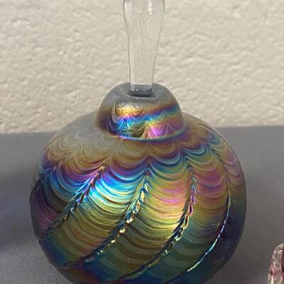 Set of 3 Art Glass Perfume Bottles