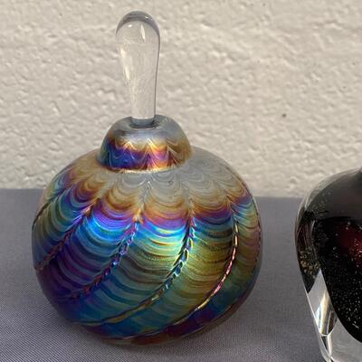 Set of 3 Art Glass Perfume Bottles