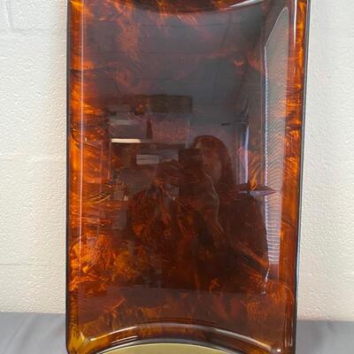 Italian Acrylic and Brass Tray from Guzzini