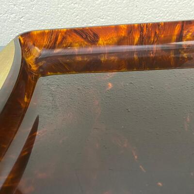 Italian Acrylic and Brass Tray from Guzzini