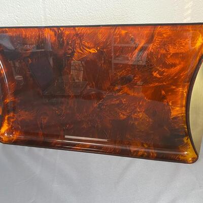 Italian Acrylic and Brass Tray from Guzzini