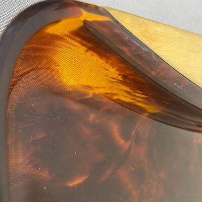 Italian Acrylic and Brass Tray from Guzzini