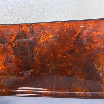 Italian Acrylic and Brass Tray from Guzzini