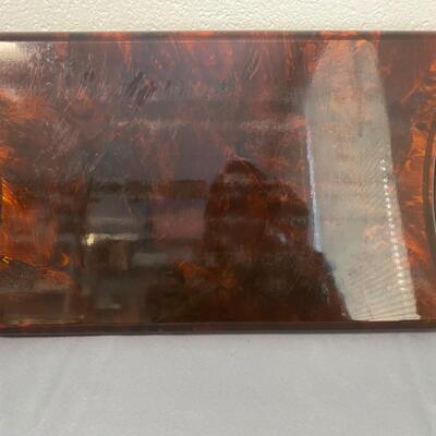 Italian Acrylic and Brass Tray from Guzzini