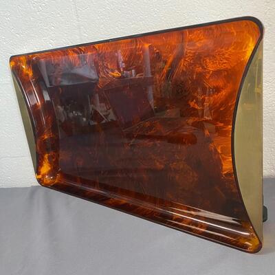 Italian Acrylic and Brass Tray from Guzzini