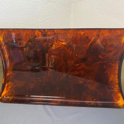 Italian Acrylic and Brass Tray from Guzzini