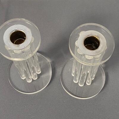 Pair of Vintage Acrylic Candlestick Holders