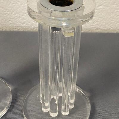 Pair of Vintage Acrylic Candlestick Holders