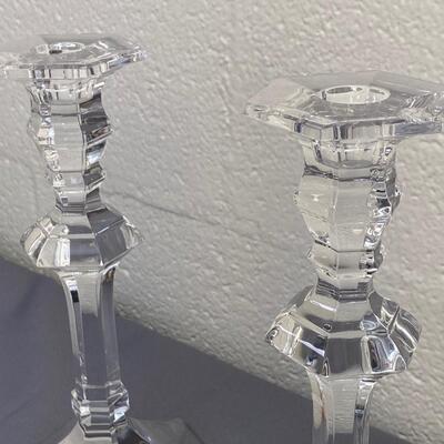 Pair of Val St. Lambert Crystal Candlesticks
