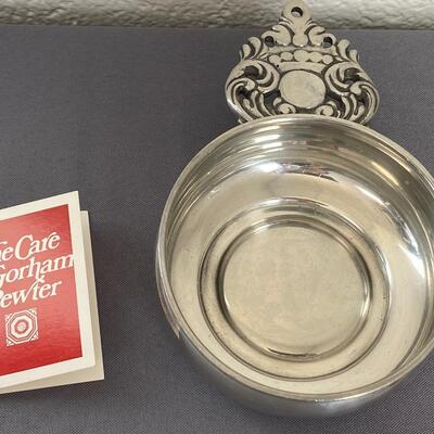 Olde Newport Gorham Pewter Handled Bowl Porriger