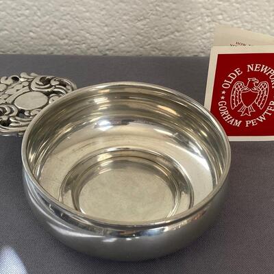 Olde Newport Gorham Pewter Handled Bowl Porriger