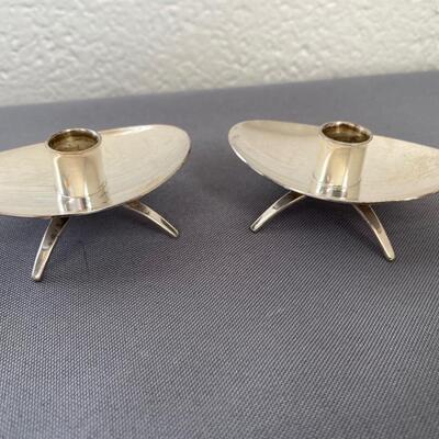 Small Silver-plate Candleholders