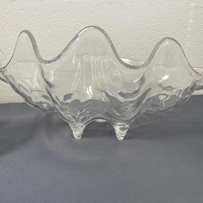 Large Vintage Acrylic Clam Shell Bowl with 8 Small Bowls
