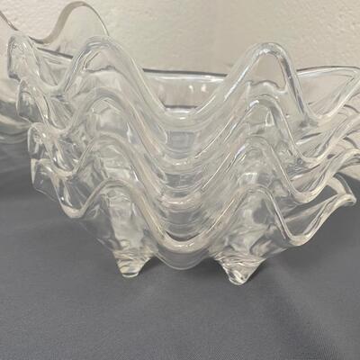 Large Vintage Acrylic Clam Shell Bowl with 8 Small Bowls