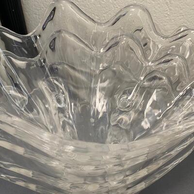 Large Vintage Acrylic Clam Shell Bowl with 8 Small Bowls