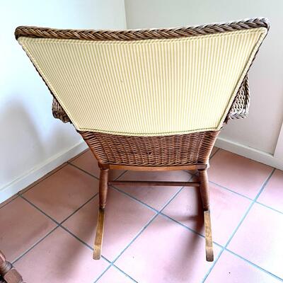 Lot 29 Old Fashioned Skirted Wicker Rocking Chair