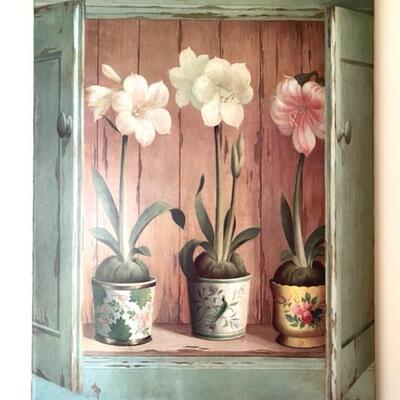 Lot 31 Mounted Poster of 3 Amaryllis in Cupboard