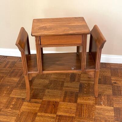 Lot 51 Occasional Table With Magazine Newpaper Holder Hidden Drawer