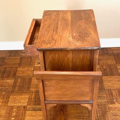 Lot 51 Occasional Table With Magazine Newpaper Holder Hidden Drawer