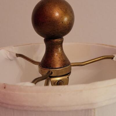 Lot 7: Vintage Brass Lamp with Copper Finial