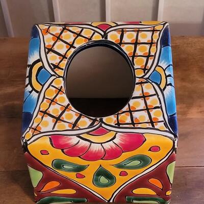 Lot 33: Vintage Mexican Pottery Tissue Box Cover