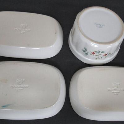 Lot of Pfaltzgraff Dishes: Winterberry Tiny Crock and 3 Oval Dishes